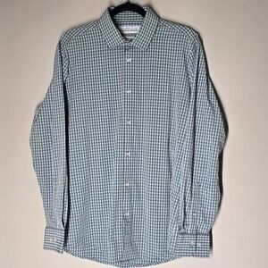 Mizzen+Main Leeward Shirt M Trim Fit Check Stretch Wrinkle Resistant Performance